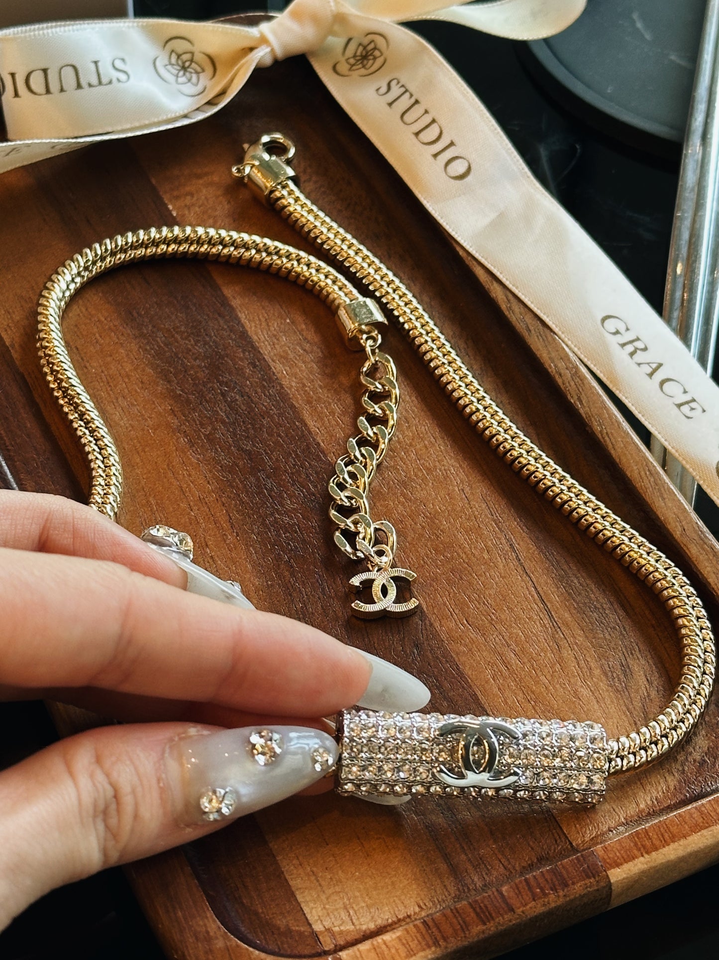 Carly crystal choker necklace