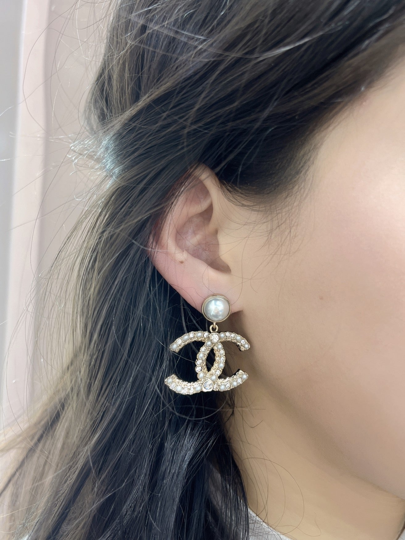 Pendientes de perlas de cristal Cici