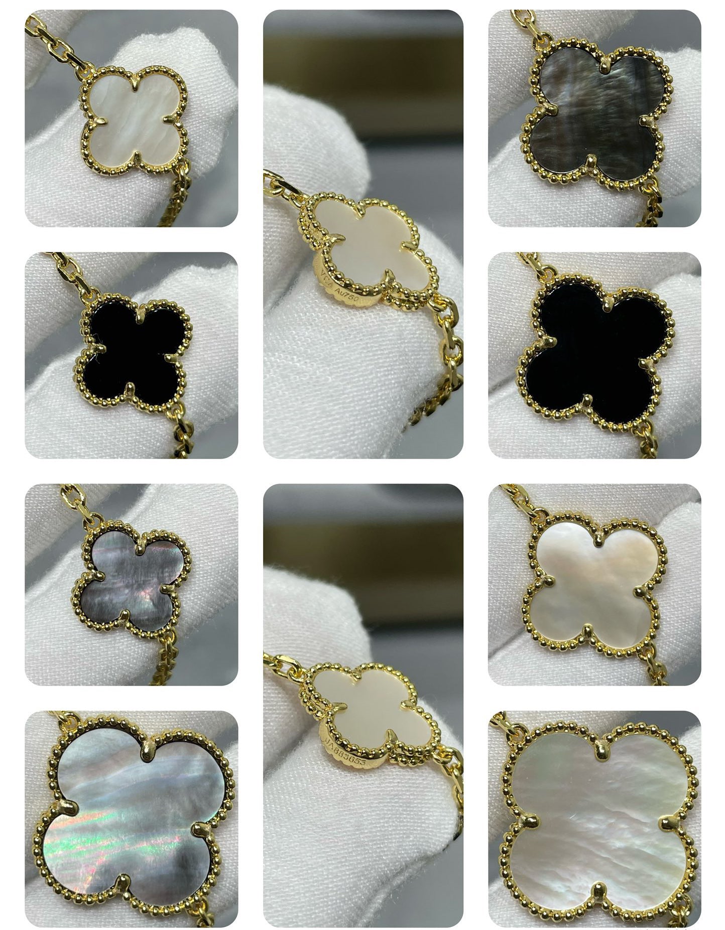 Collar largo trébol doble capa