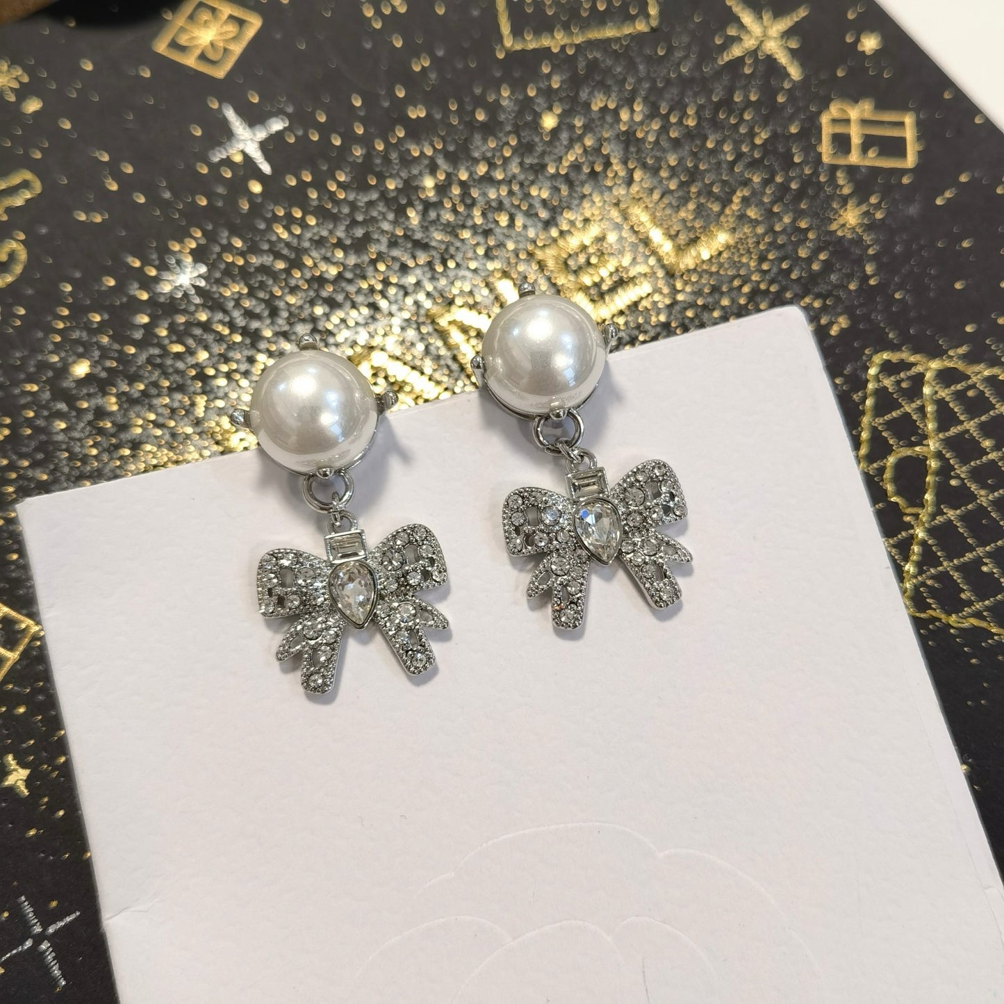 Pearl Bow Elegance Earrings