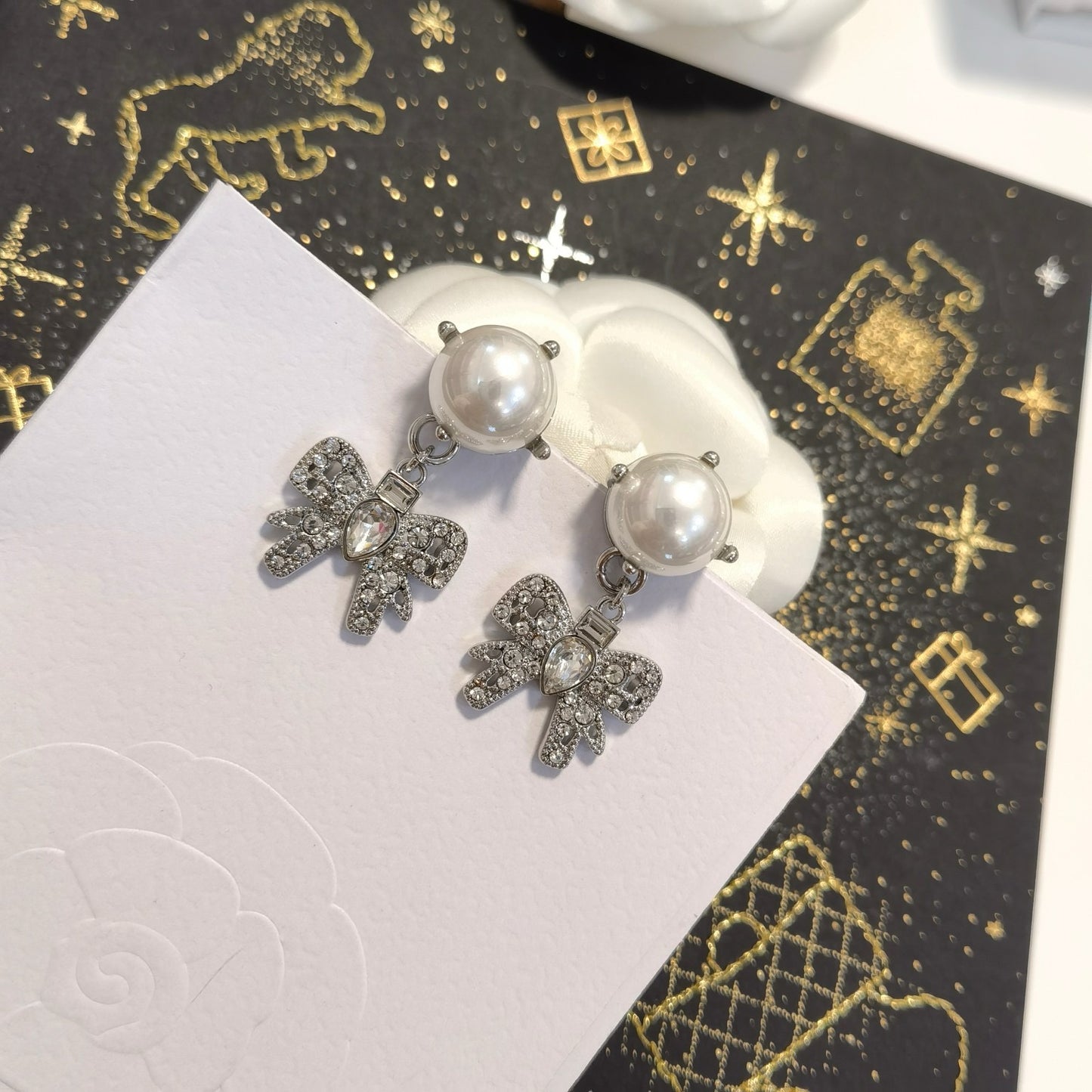 Pearl Bow Elegance Earrings
