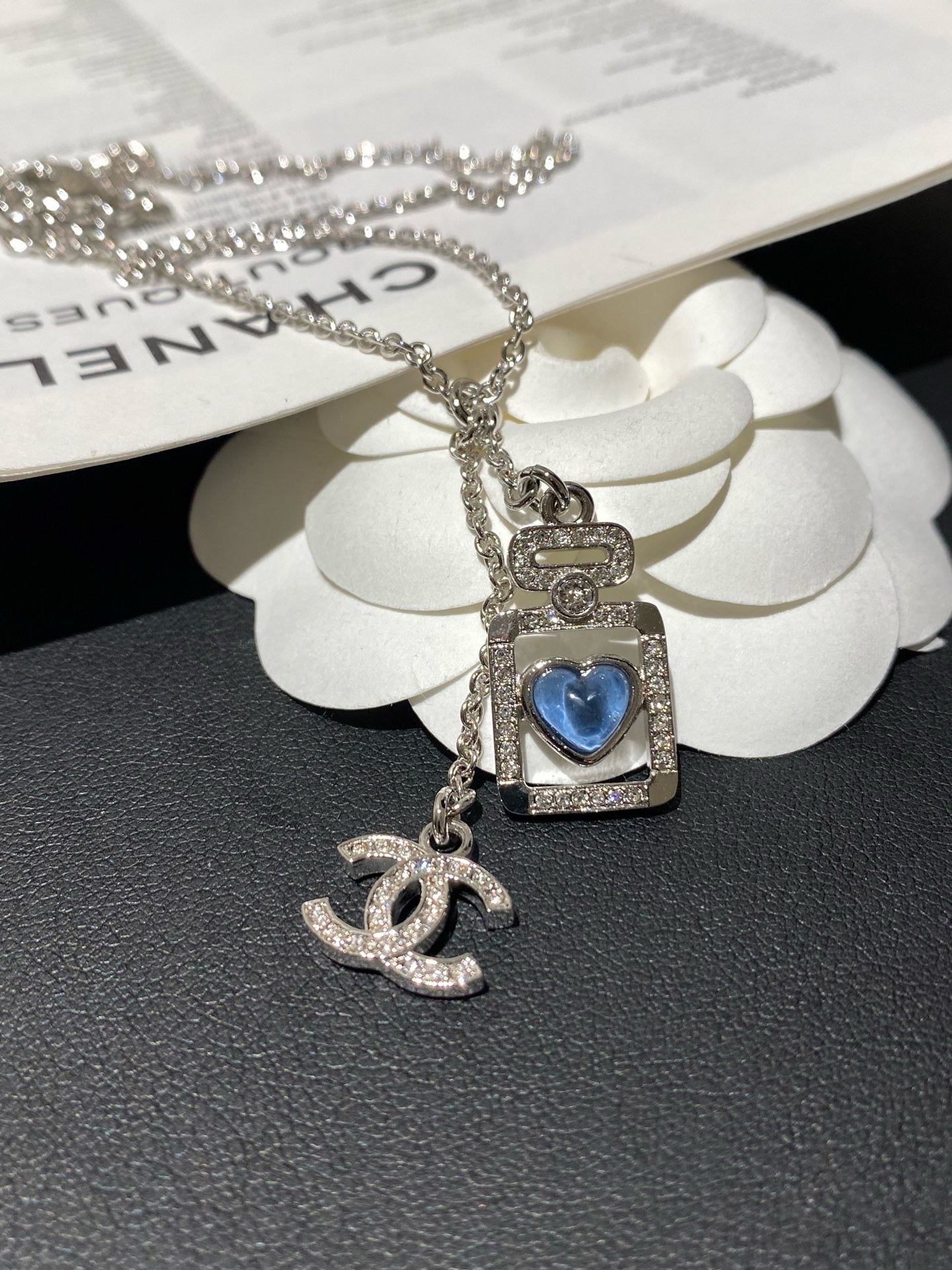 Coco Sapphire Perfume Bottle Necklace