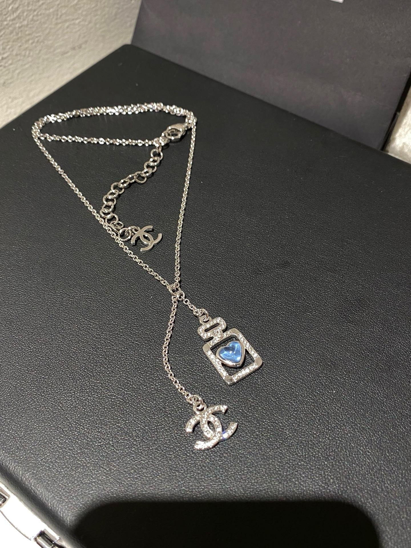 Coco Sapphire Perfume Bottle Necklace