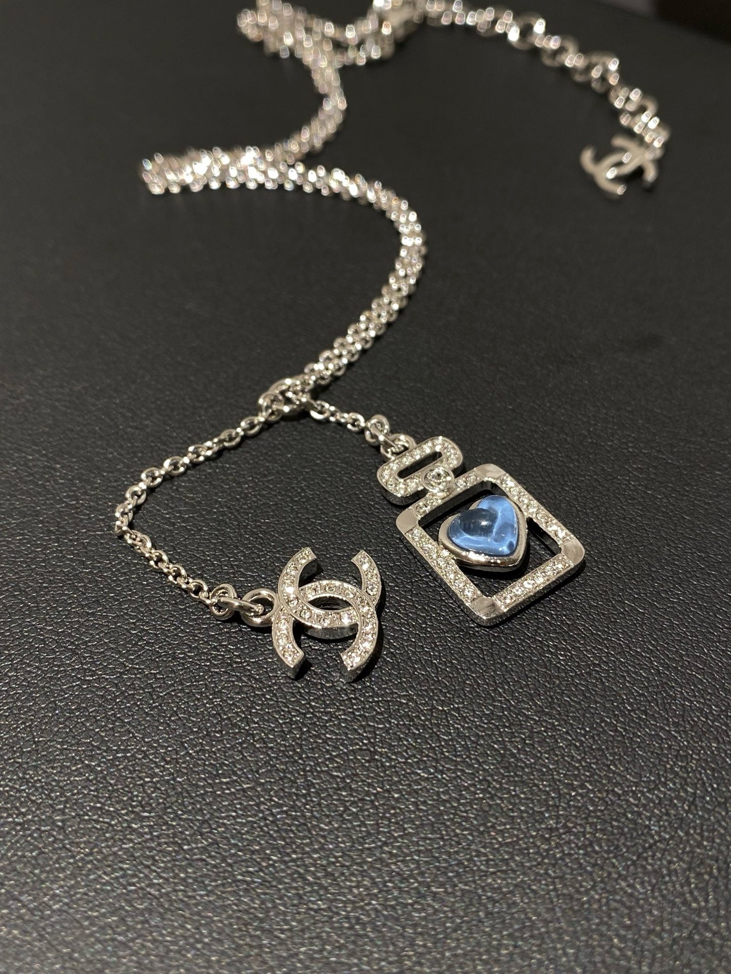 Coco Sapphire Perfume Bottle Necklace
