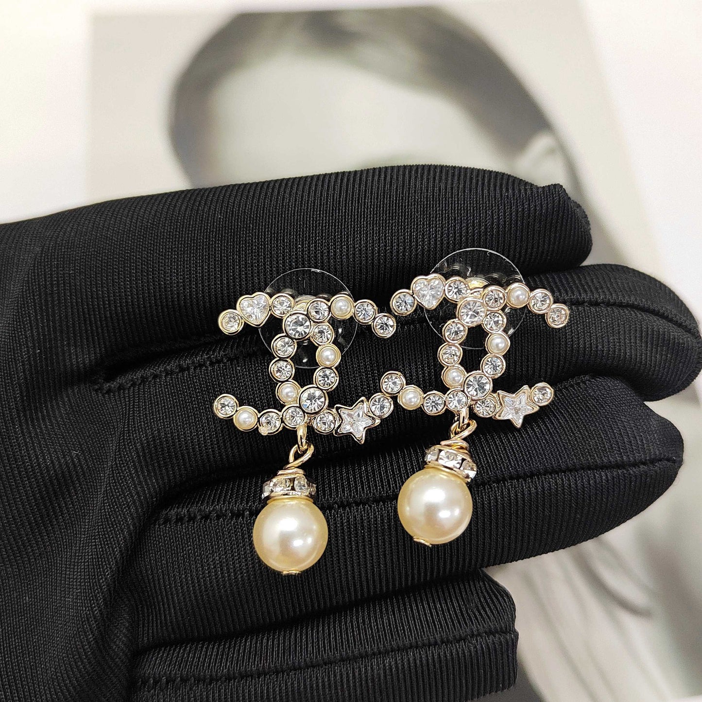 Carolina crystal pearl earrings