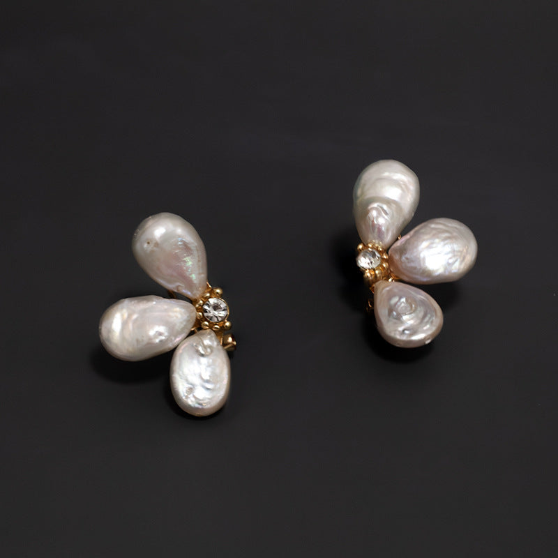 Natural Baroque Pearls Petal Earrings