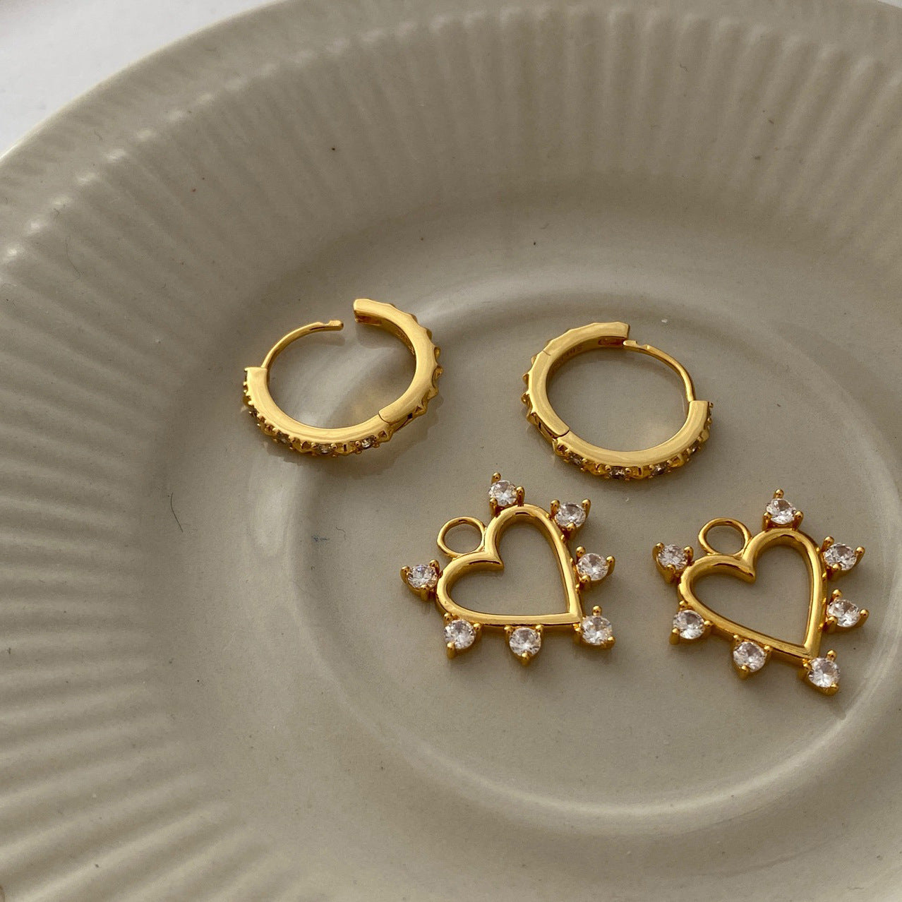 Heart hoop earrings