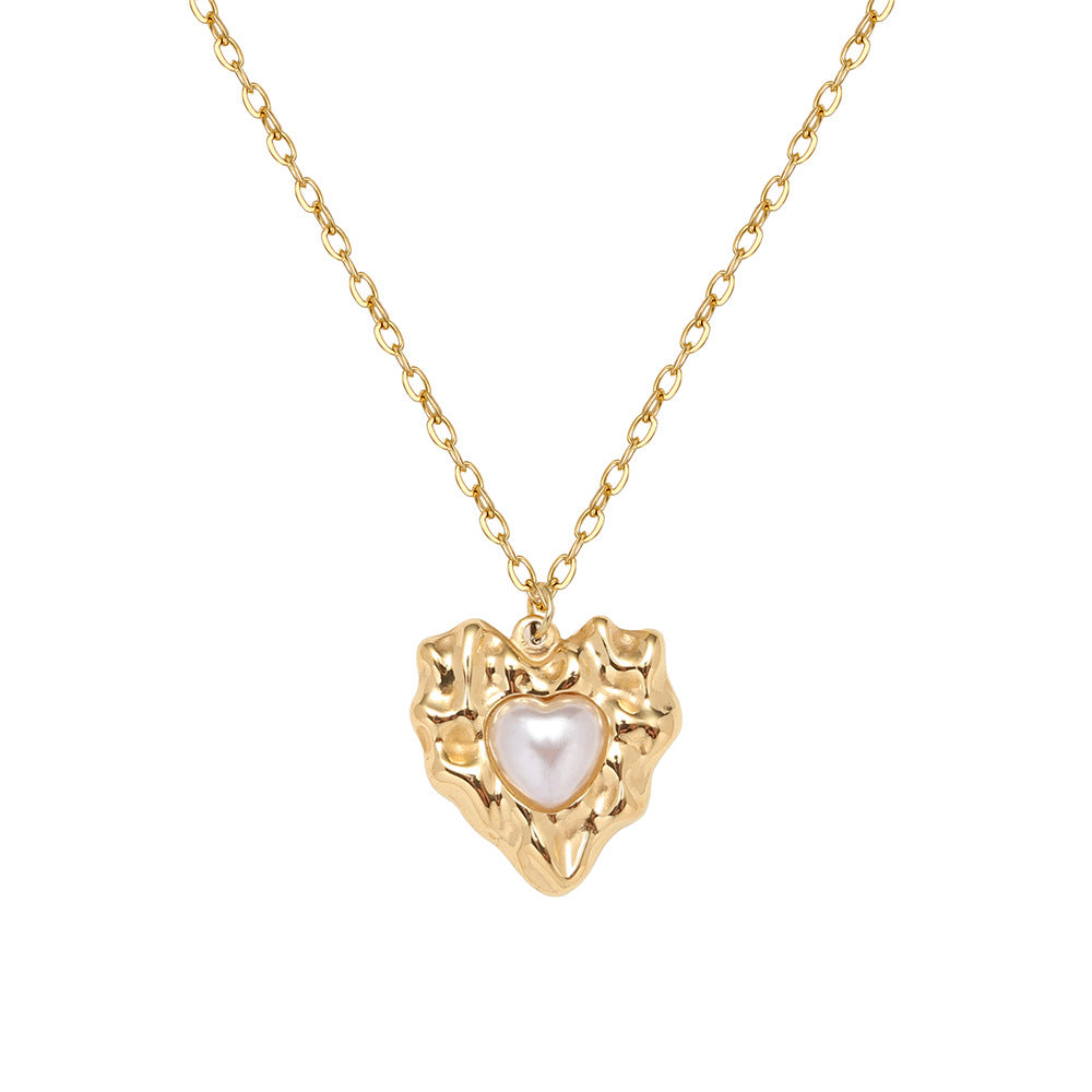 Catalina heart pearl necklace