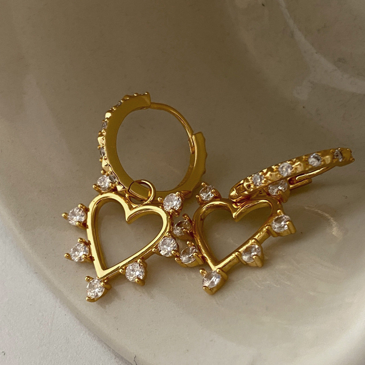 Heart hoop earrings