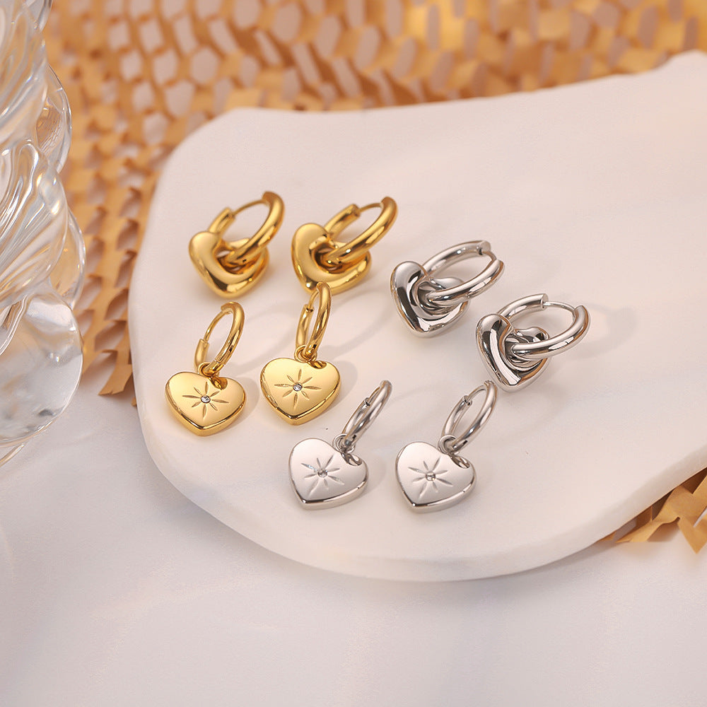 Lily heart earring