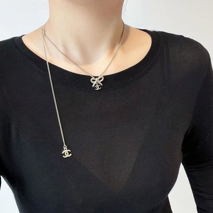 CC Delicate Gold  Bow Pendant Necklace