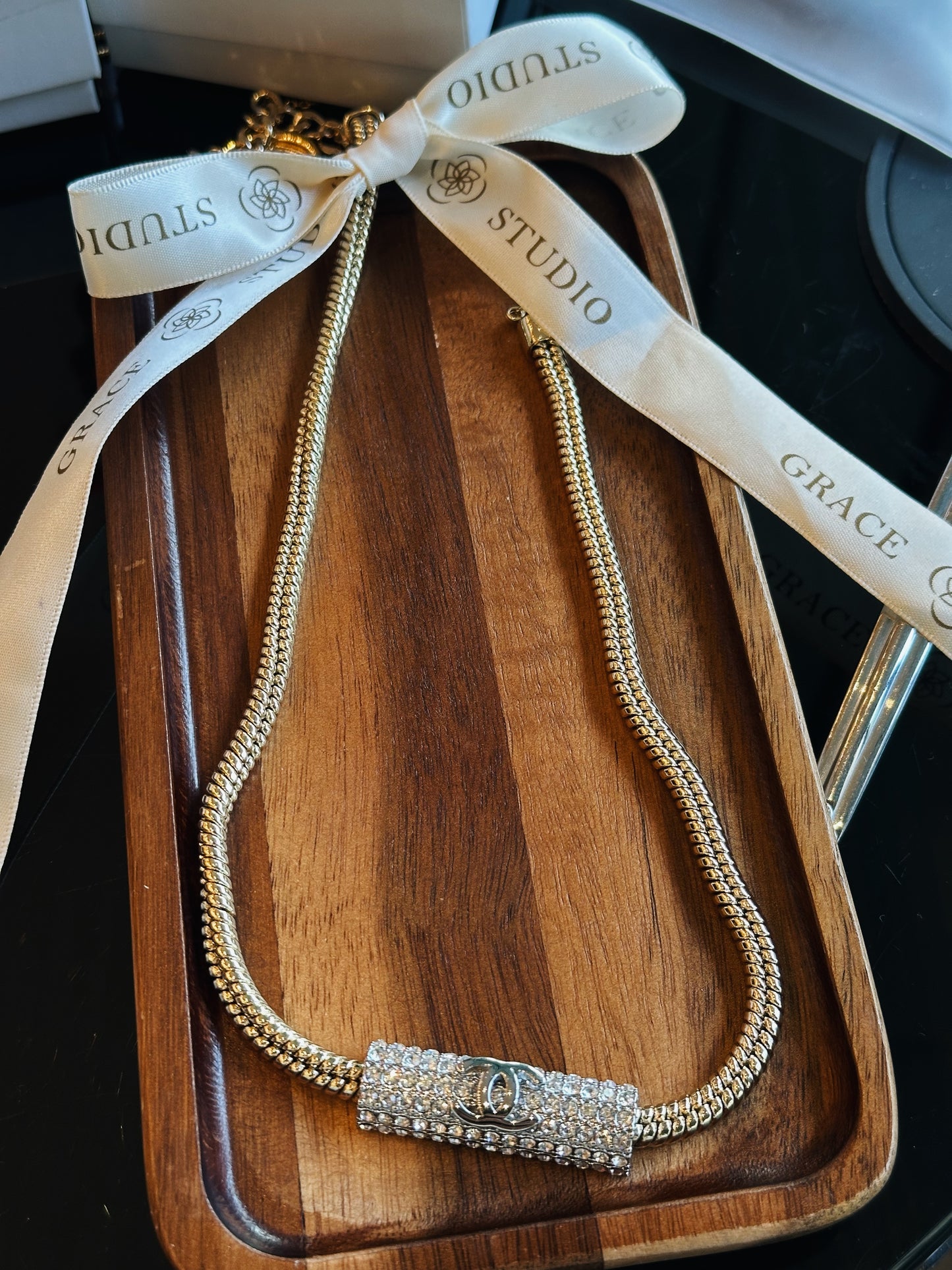 Carly crystal choker necklace