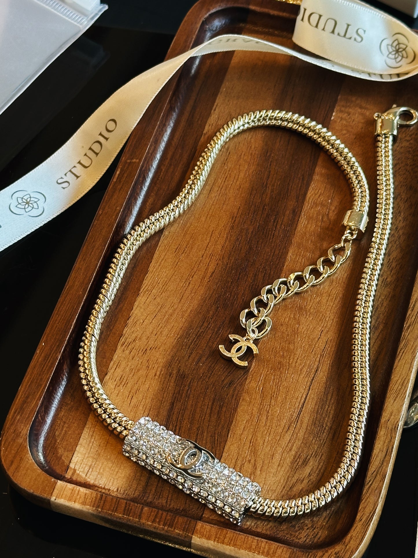 Carly crystal choker necklace