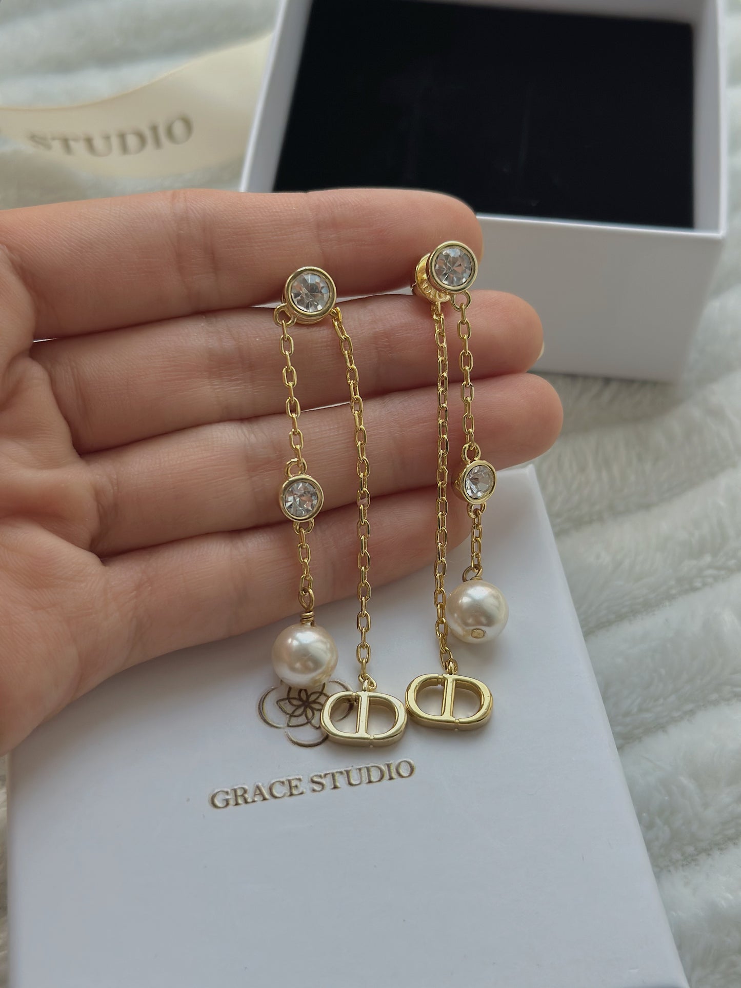 Diya crystal earrings