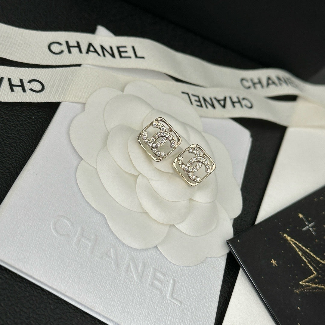 CC Square Stud Earrings