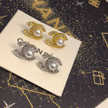 Cc peal zirconium earrings