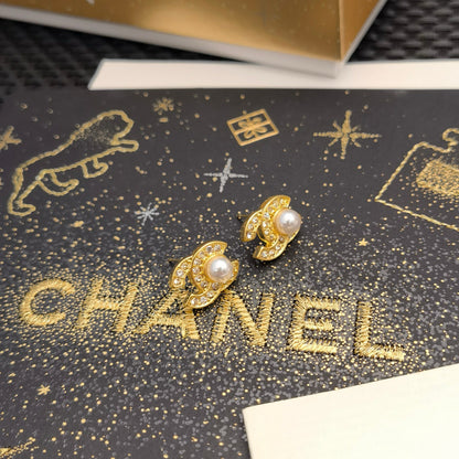 Cc peal zirconium earrings