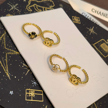 Camellia cc two-piece ring set