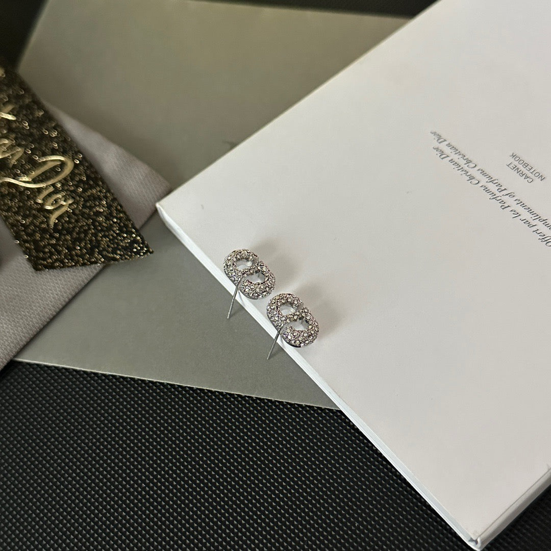 CD mini crystal earrings