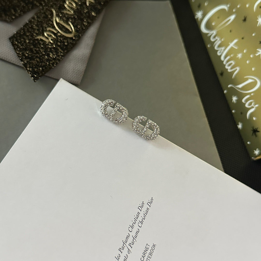 CD mini crystal earrings