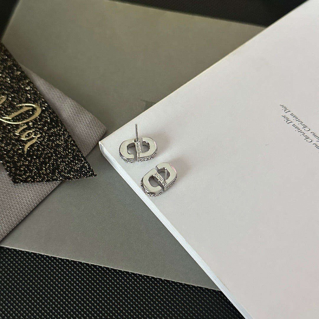 CD mini crystal earrings