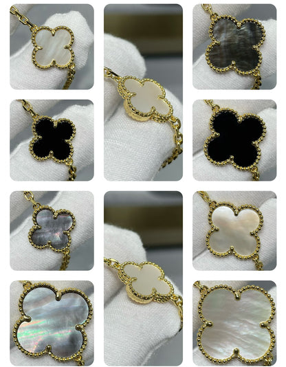 Long clover double layer necklace