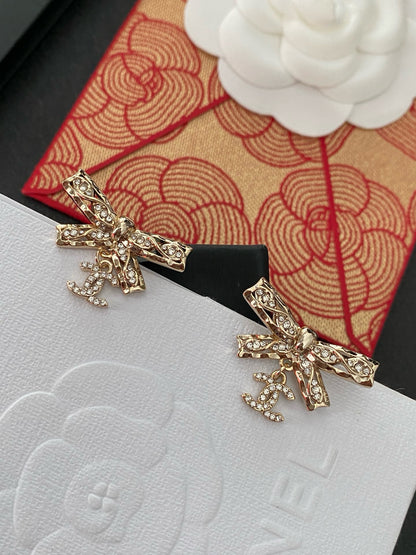 Sparkling Bow Earrings