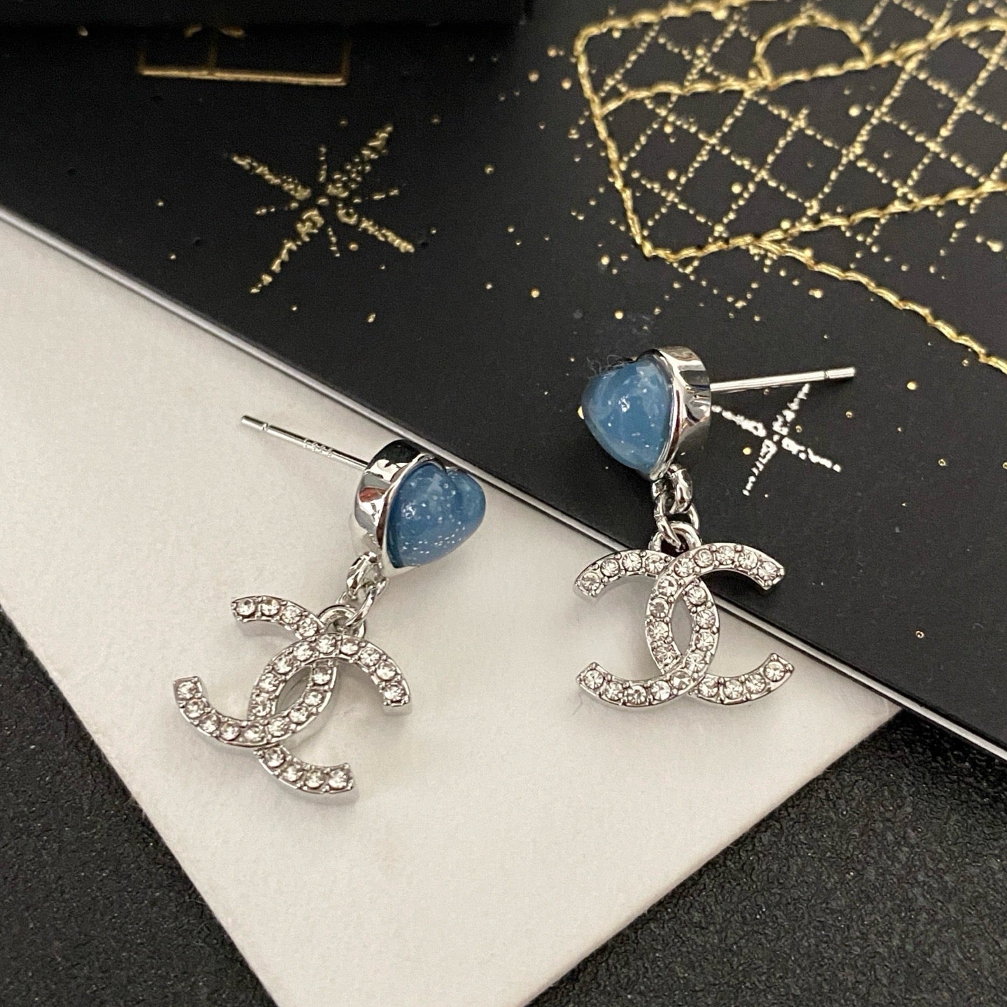 Coco Heart-Shaped Crystal Earrings