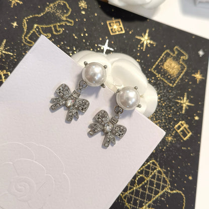Pearl Bow Elegance Earrings