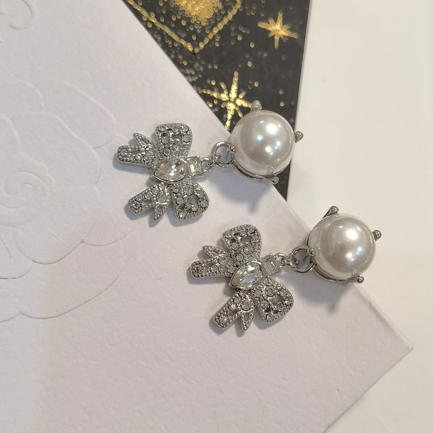 Pearl Bow Elegance Earrings