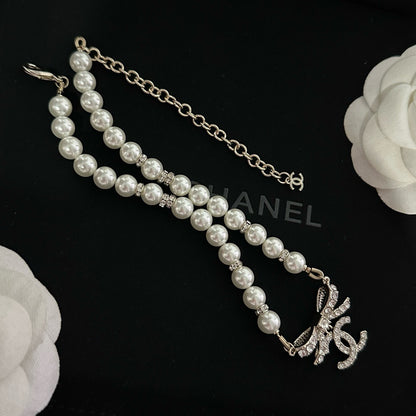 Coco Pearl & Bow Crystal Necklace