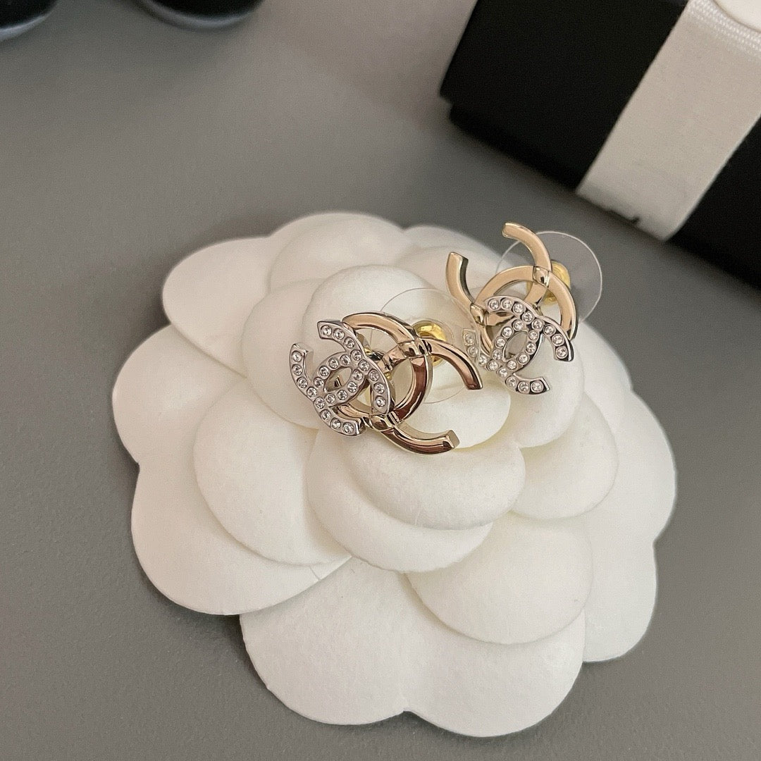 Double CC Logo Earrings