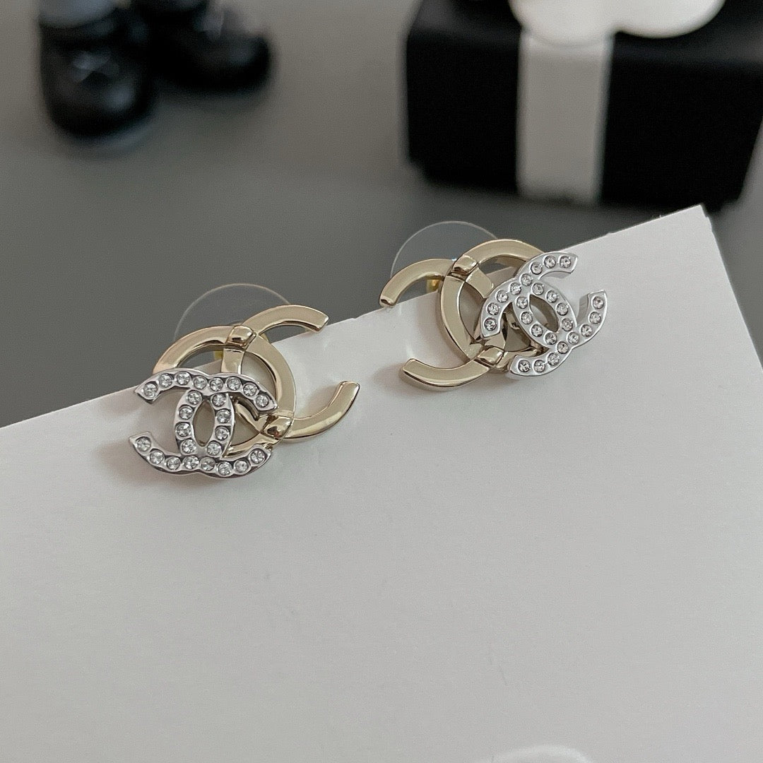 Double CC Logo Earrings