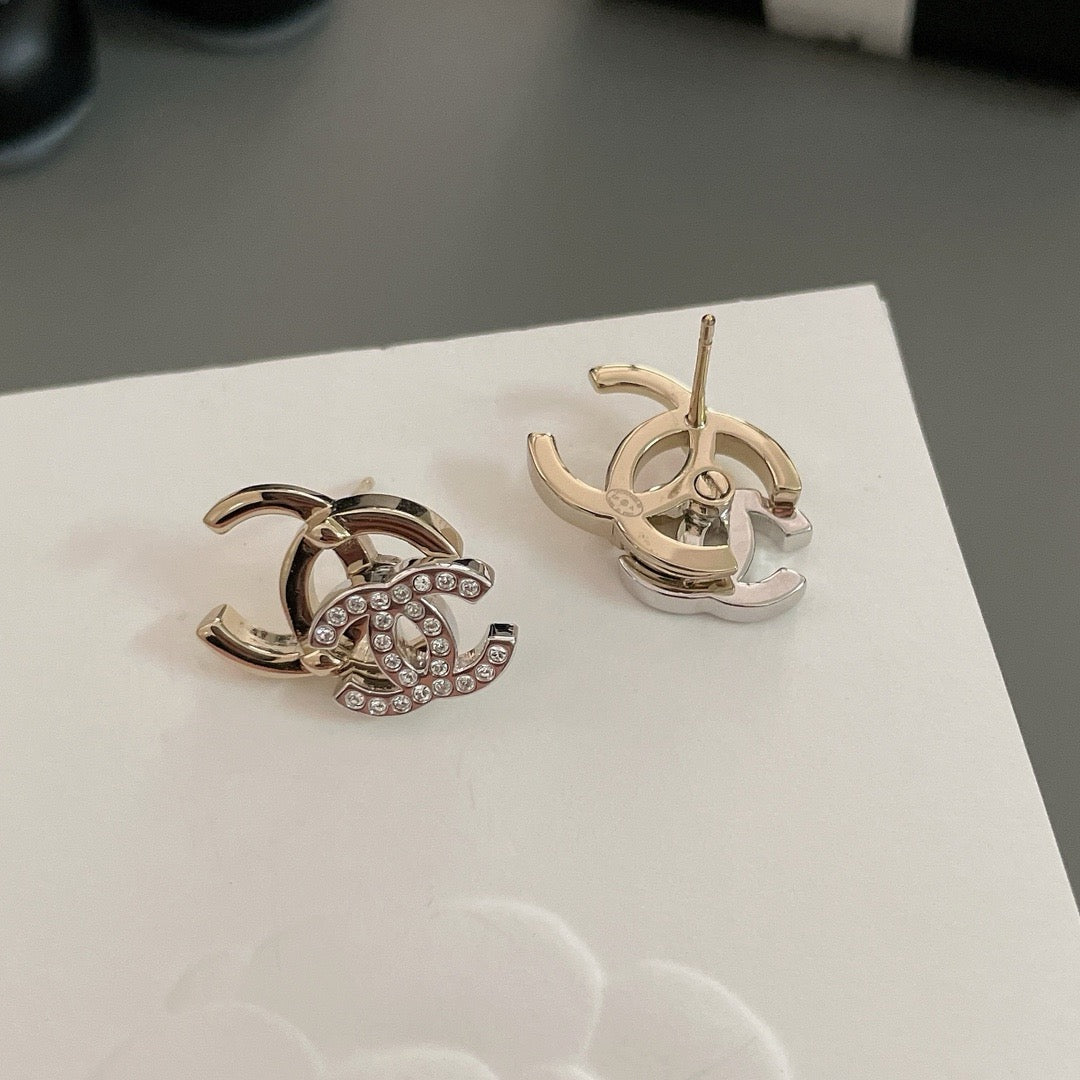 Double CC Logo Earrings