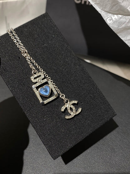 Coco Sapphire Perfume Bottle Necklace