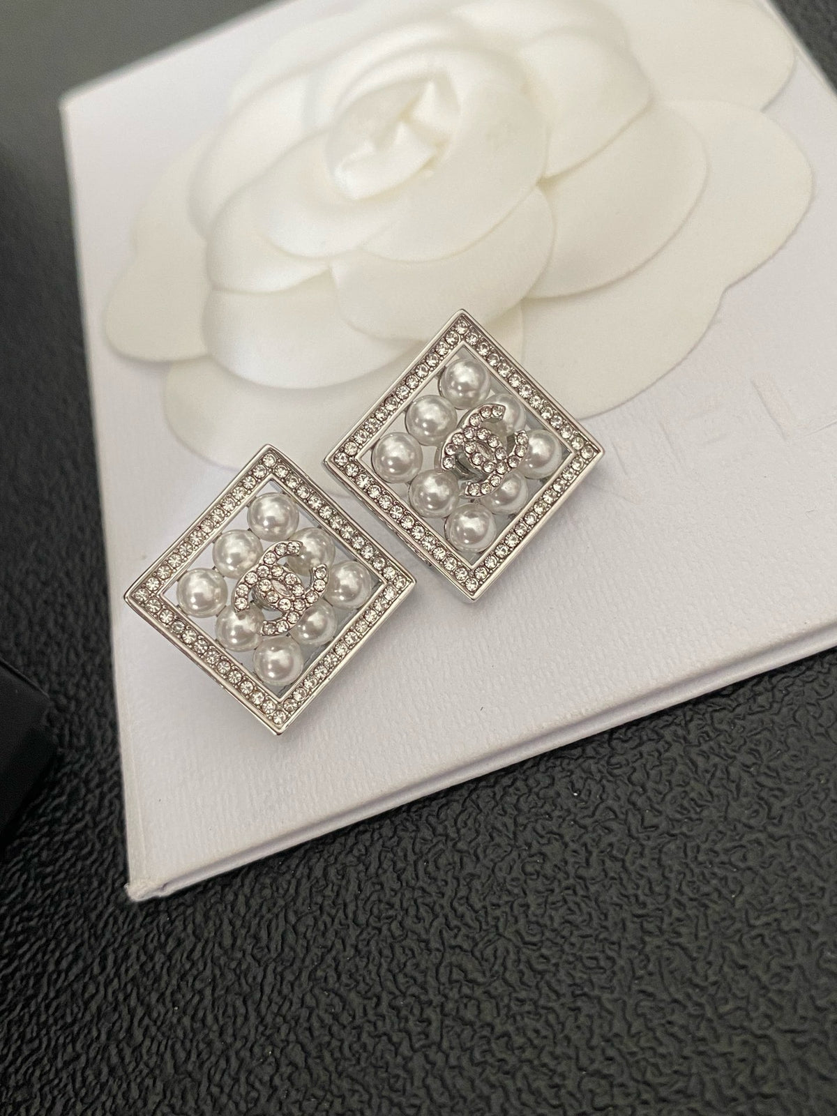 CC Square Pearl  Earrings