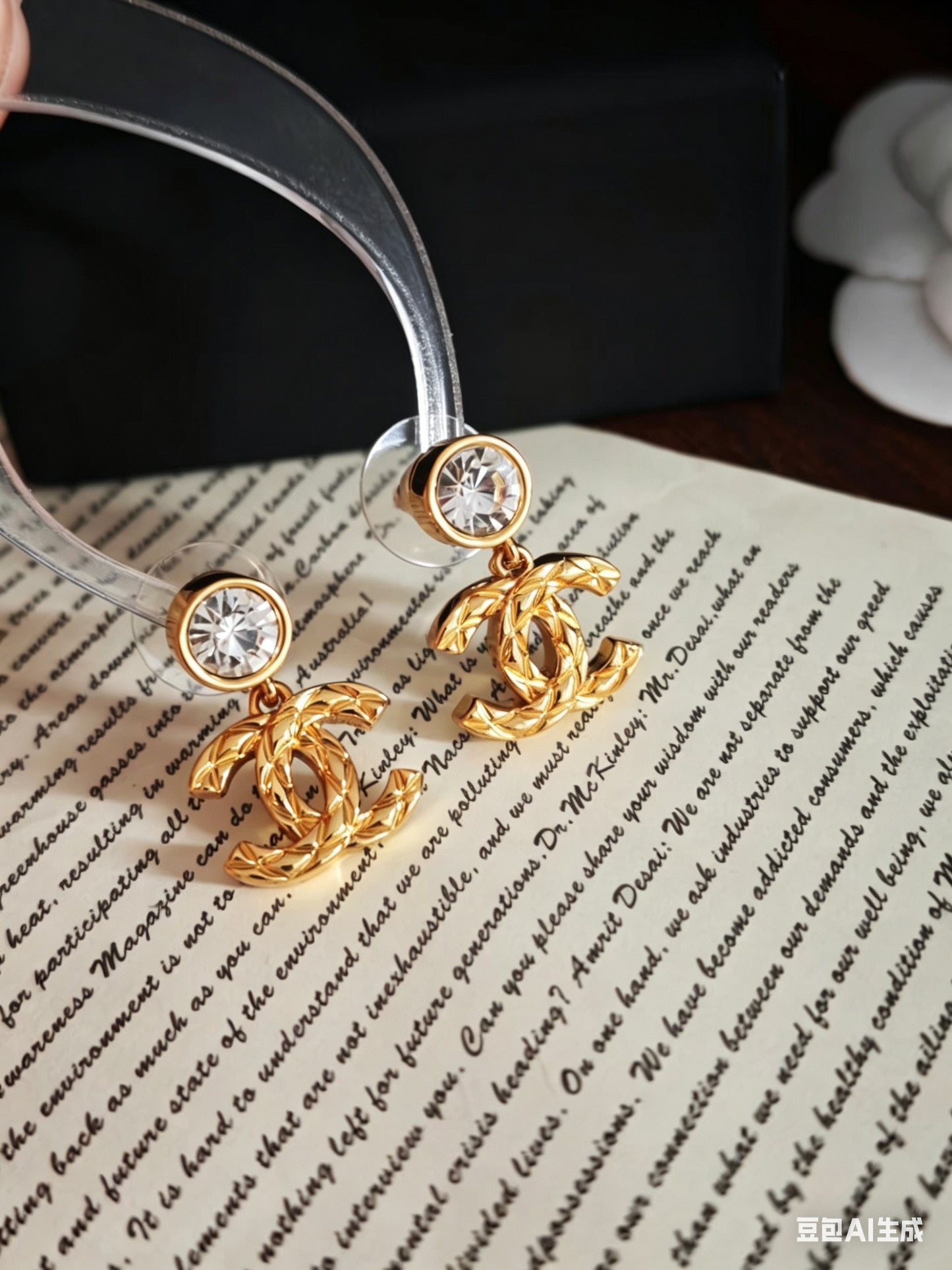Retro Diamond CC Earrings