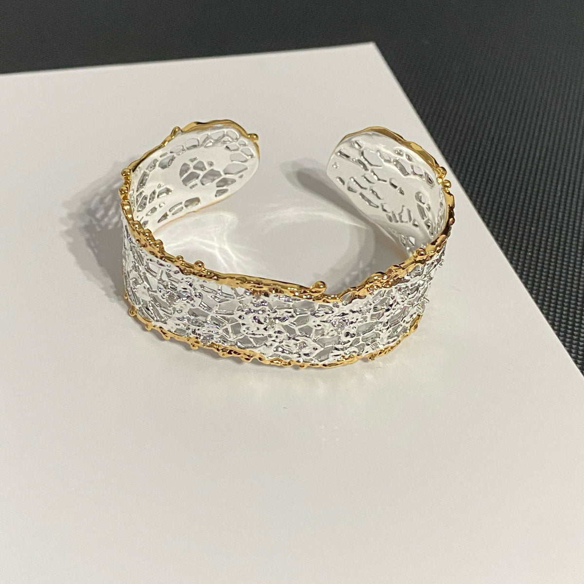 Sculpted Leaf Texture Cuff