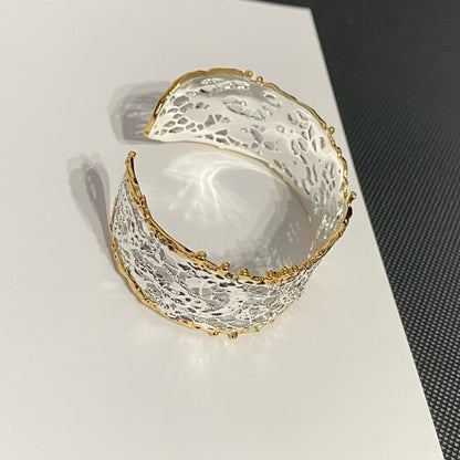 Sculpted Leaf Texture Cuff