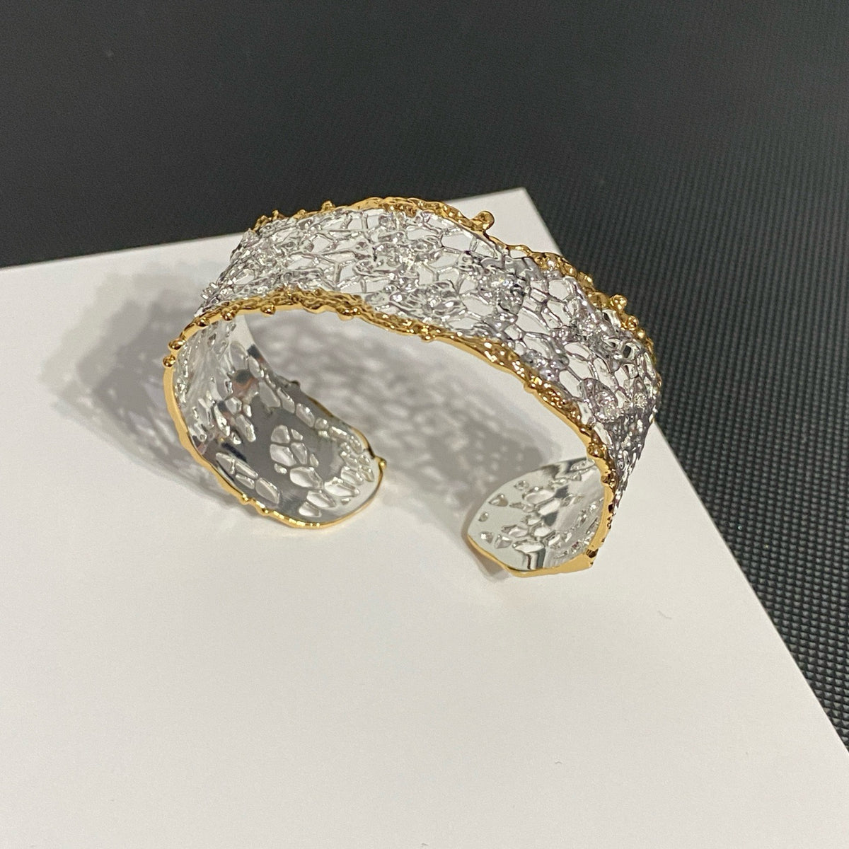 Sculpted Leaf Texture Cuff