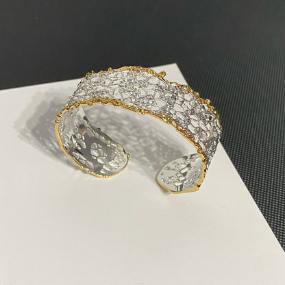Sculpted Leaf Texture Cuff