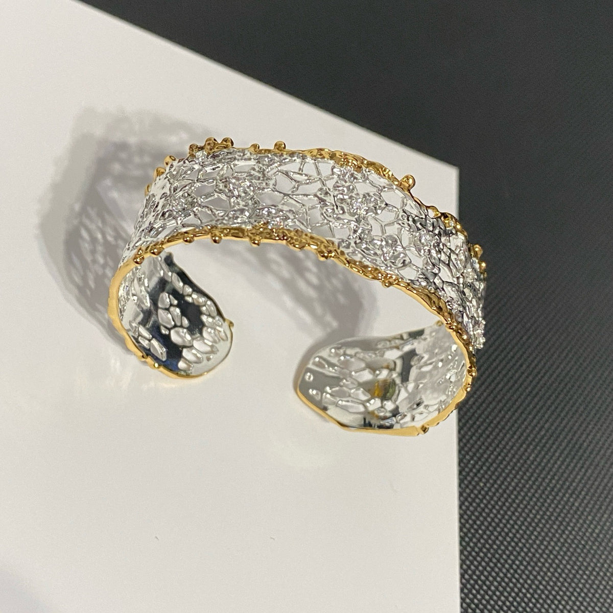 Sculpted Leaf Texture Cuff