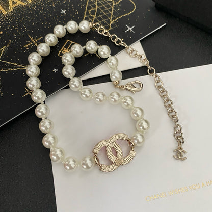 CC pink lady pearl necklace