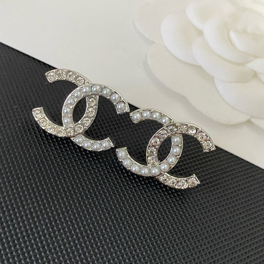 CC crystal Pearl earrings