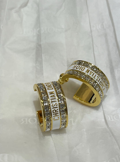 Dicey mini hoop earrings