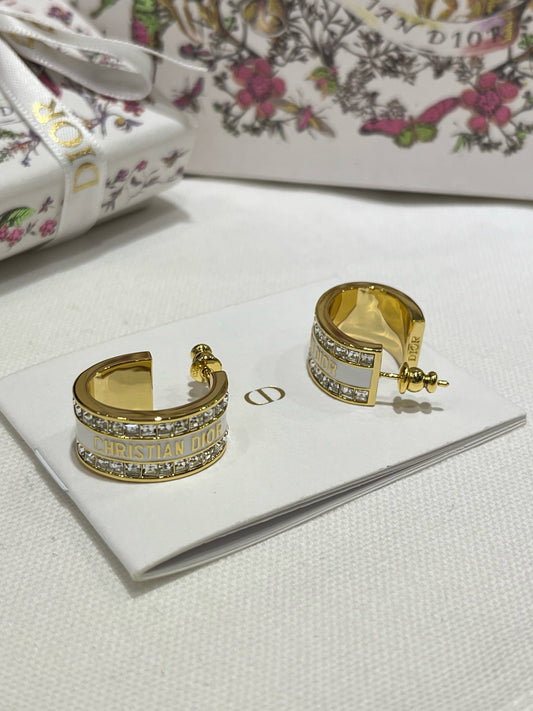 Dicey mini hoop earrings