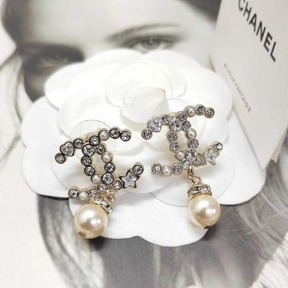 Carolina crystal pearl earrings