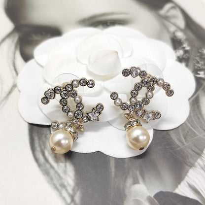 Carolina crystal pearl earrings