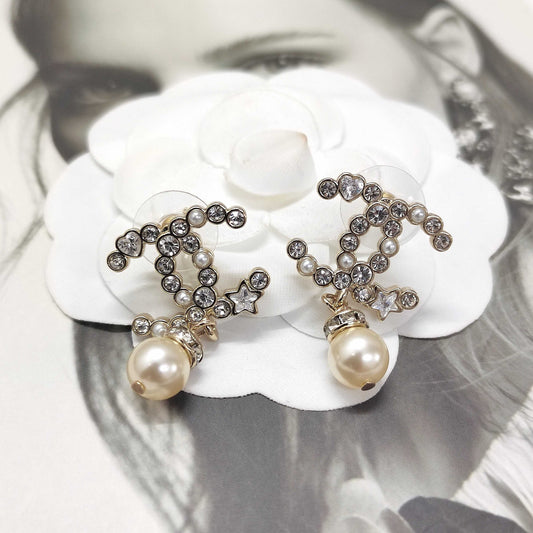 Carolina crystal pearl earrings