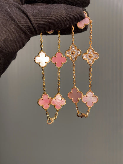 Pink Four Leaf Clover Bracelet